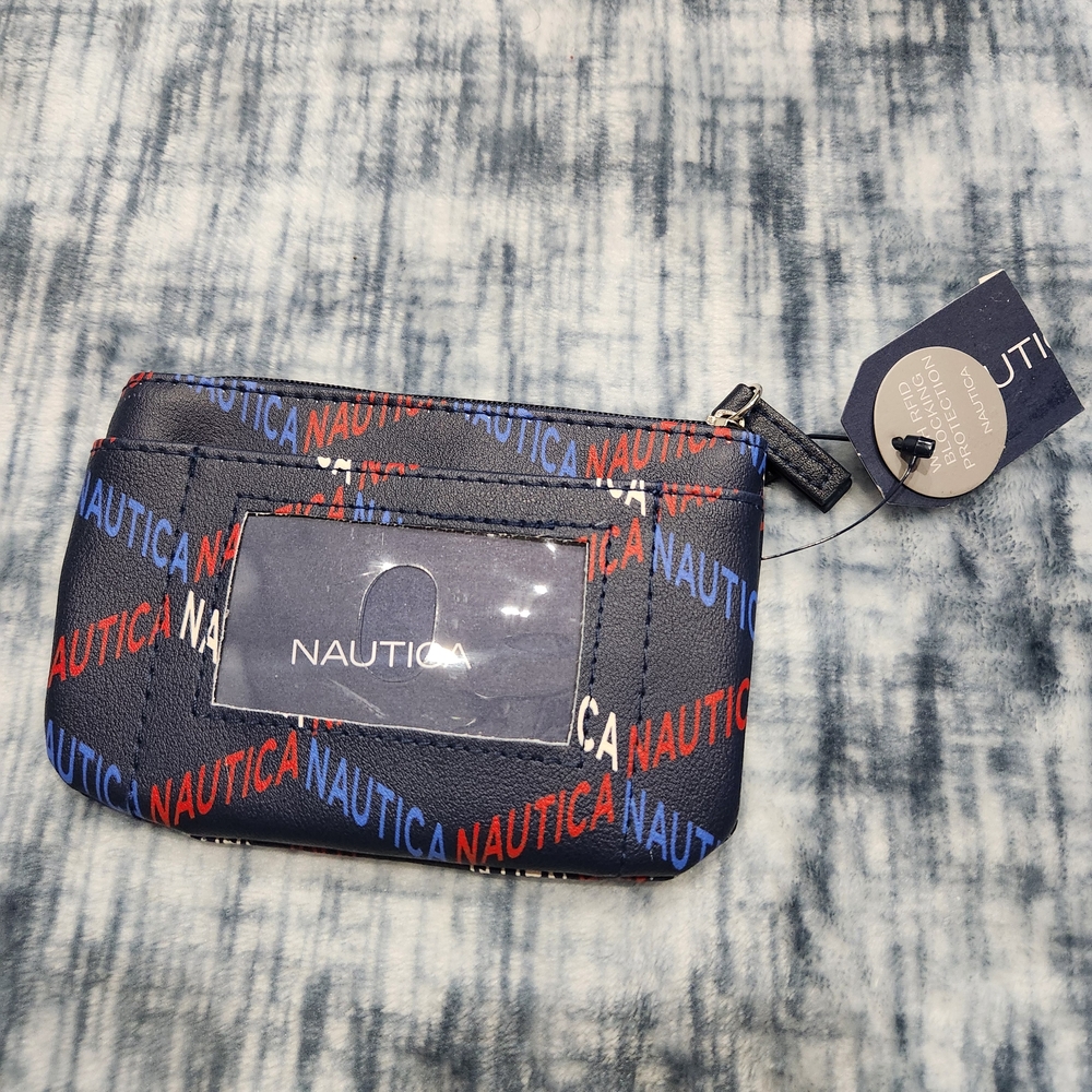 Nautica Black Pouch with Multicolor Logo